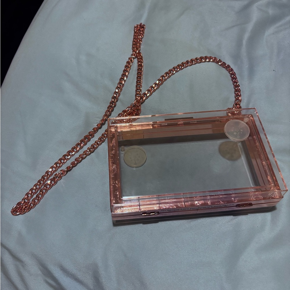 Transparent Pink Acrylic Box Clutch